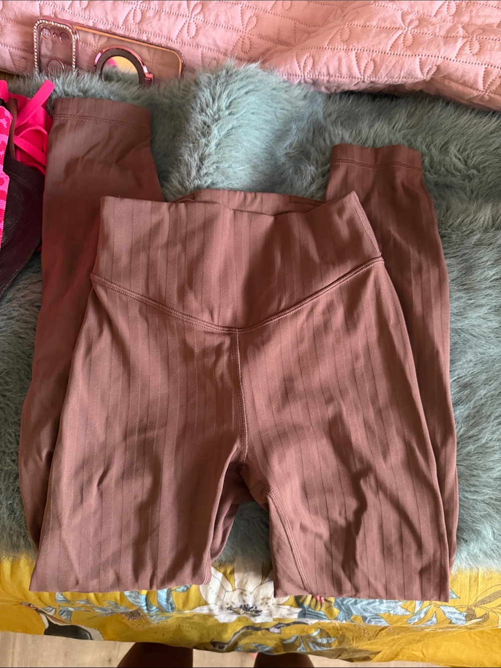 Lululemon  brown Mauve Ribbed High-Waist Leggings